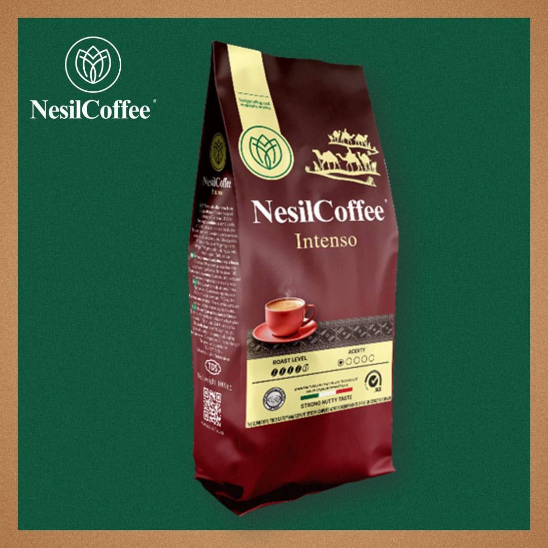 NesilCoffee Intenso, gyzyl-goňur reňkli kofe gaplamasy
